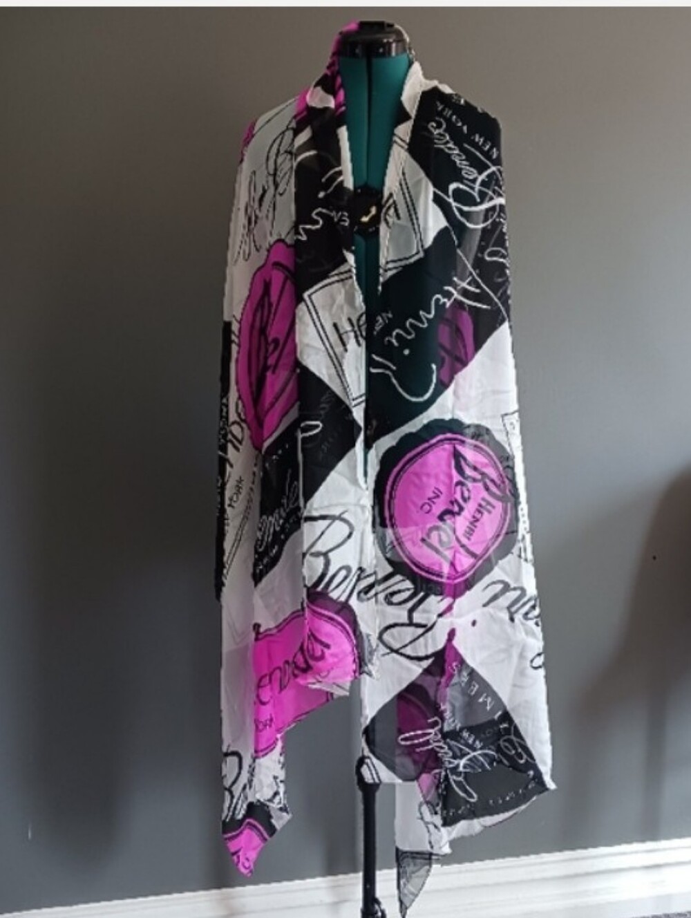 Henri Bendel Silk Scarf 39" x 86"